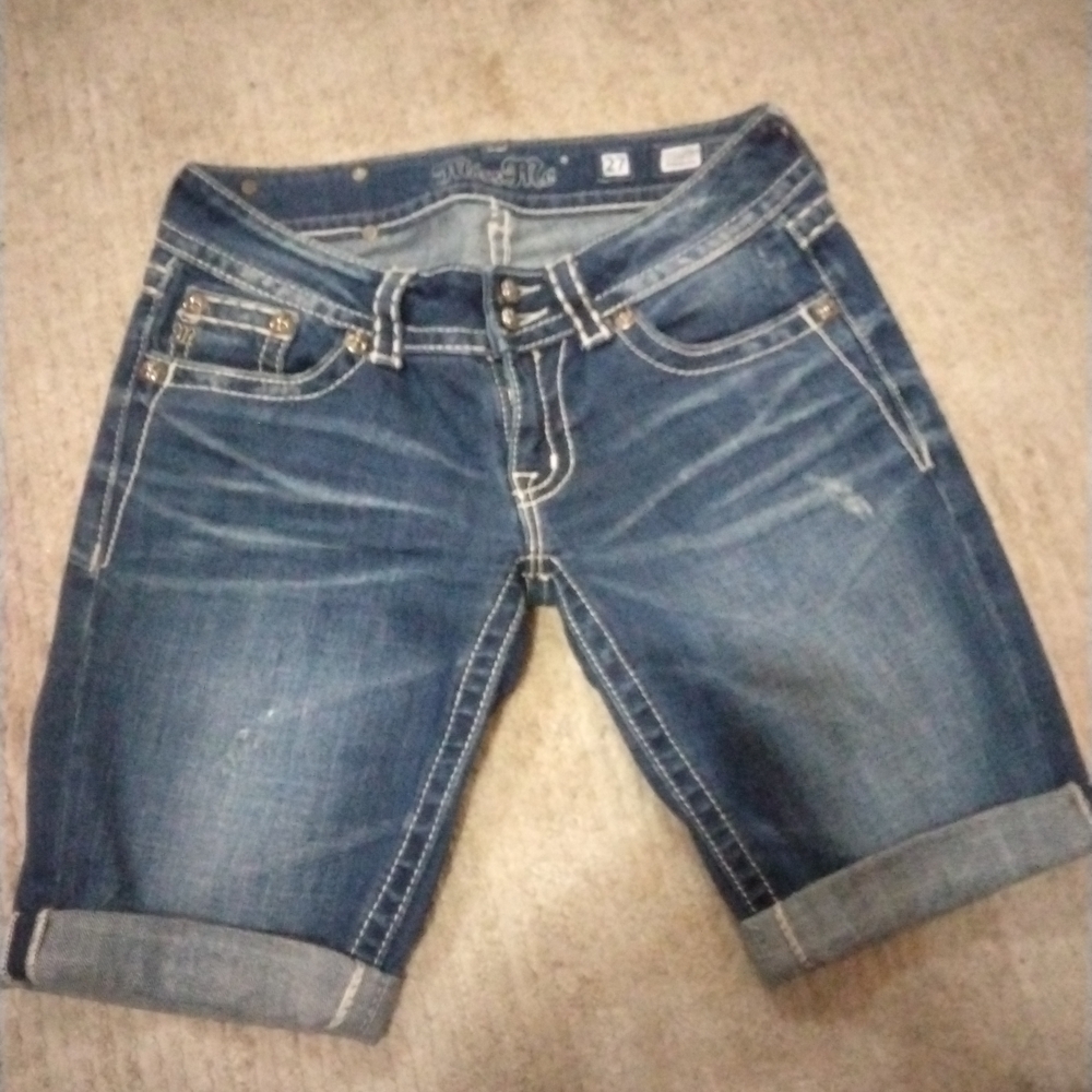 Miss Me Blue Denim Shorts